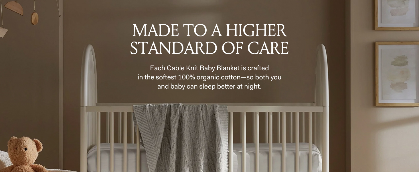 cable knit baby blanket, white baby quilt, baby cooling blanket, breathable baby blanket, knit baby