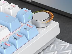 purple keyboard with knob