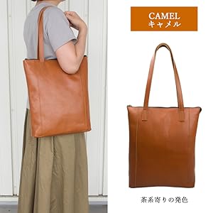 【ma-】DOUBLES ダブルス レザートートバッグ 牛革 キャメル Amazon | [ダブルス] トートバッグ A4 ファスナー付 縦型 牛革