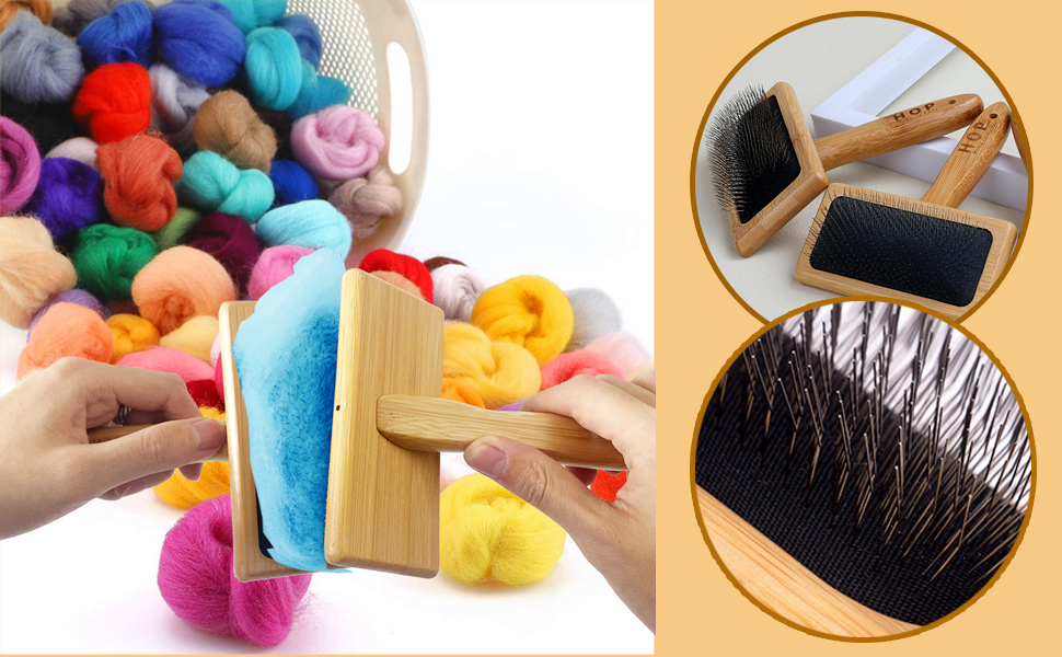 2 Pcs Wool Carders,Hand Carders for Wool,Craft Wool Needle