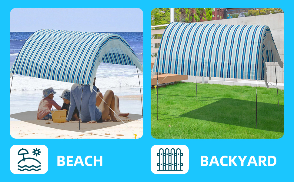 BondFree Beach Shade Canopy,Sun Shade Beach Tent with UPF