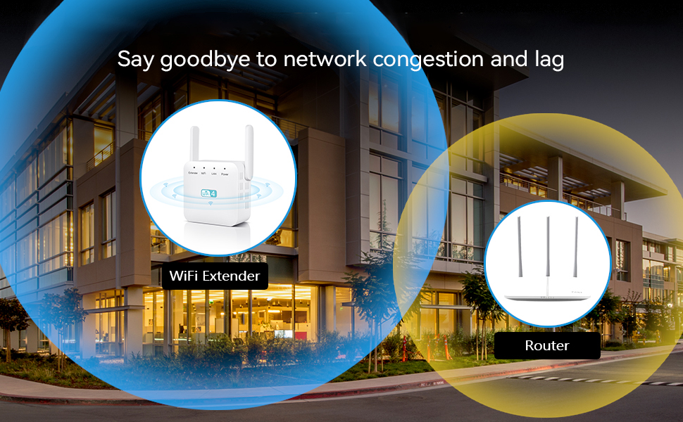 WiFi Extender for Home and Office,WiFi Booster Range Extender with 4