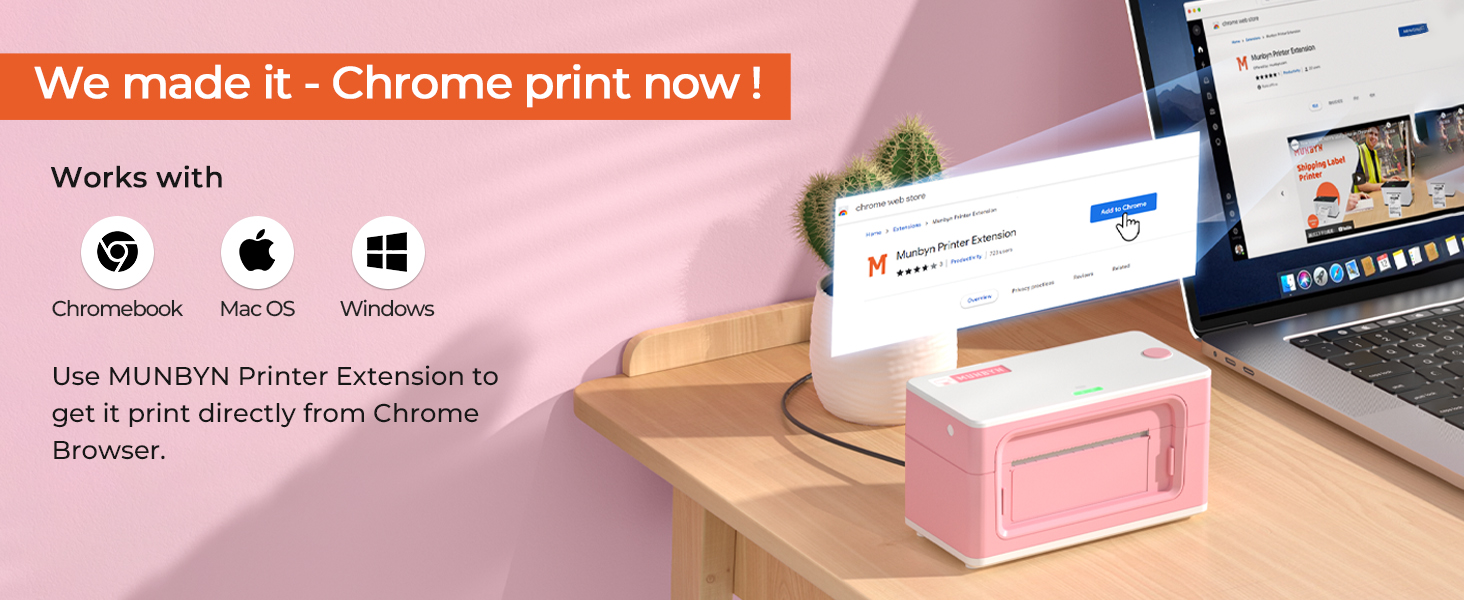 MUNBYN Shipping Label Printer, USB 4x6 Label Printer, USB Thermal