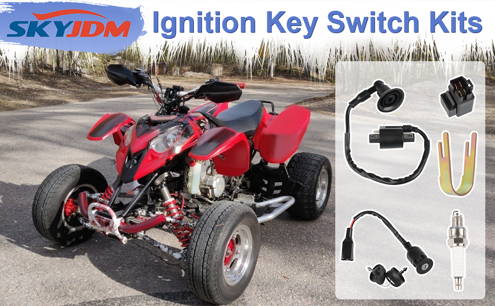 SKYJDM Ignition Key Switch Ignition Coil Starter Relay
