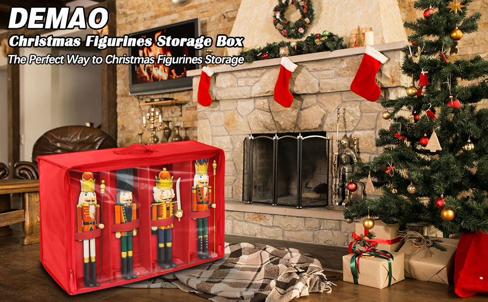 Demao Christmas Figurines Storage Box for Nutcracker