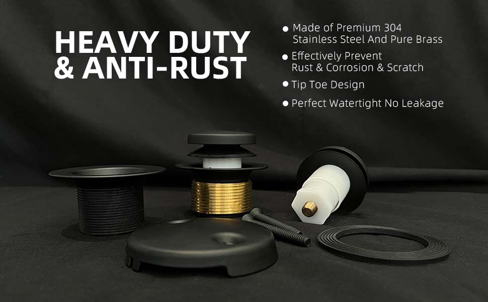 EXAKEY Bathtub Drain Tip Toe Bath Tub Drain Kit with TwoHole
