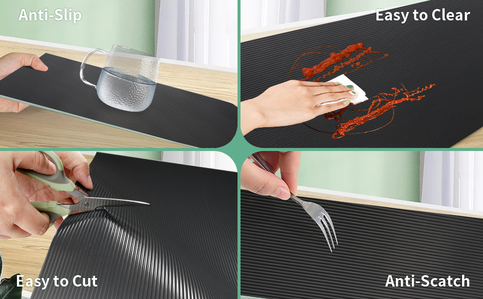 Origuuds Drawer Liners, NonAdhesive Cupboard Liner, Waterproof Anti