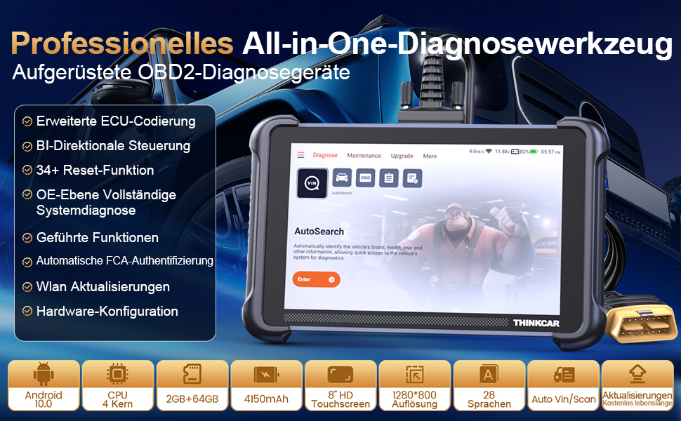 ThinkScan 689 OBD2 Diagnostic Tool Car with 34 Reset Function + Full