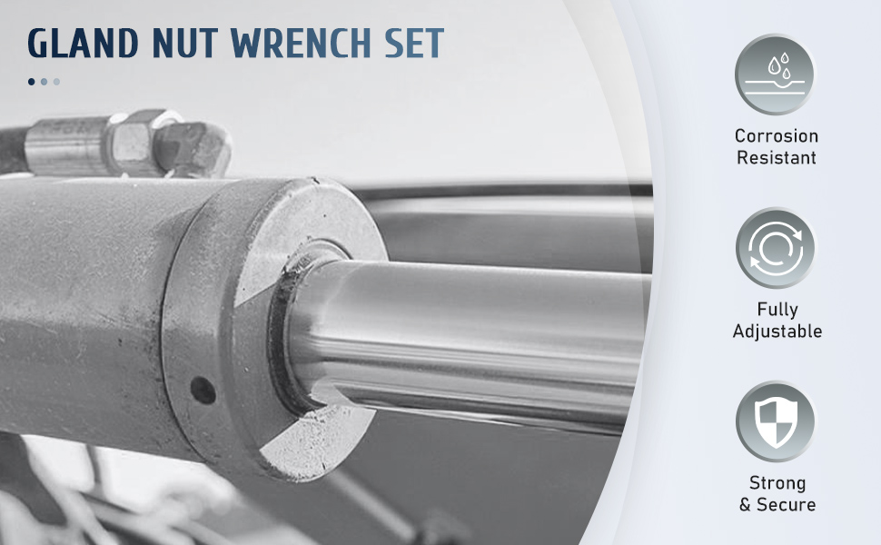 Orion Motor Tech Gland Nut Spanner Wrench Kit for 1" to 6" Gland Nuts