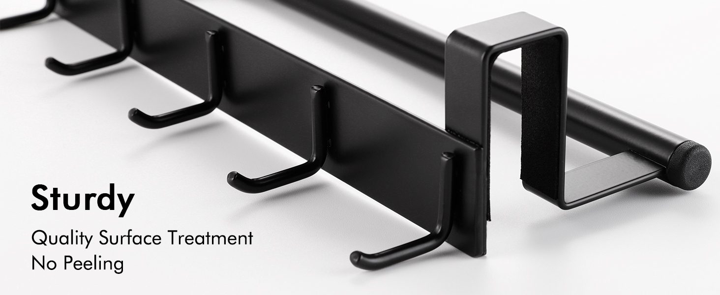 KES Towel Rail Over Door Towel Holder with Hooks, Kitchen Tea