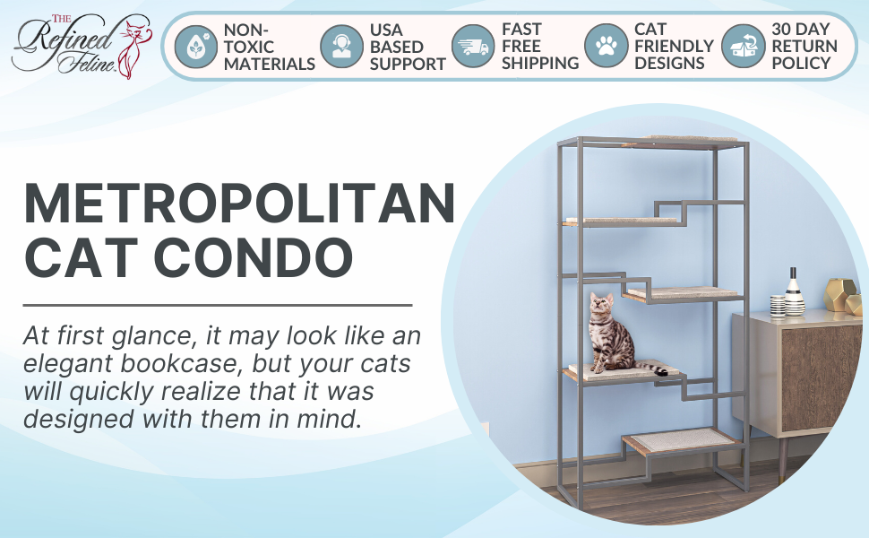 Metropolitan Cat Condo modern cat tree for indoor cats The Refined Feline