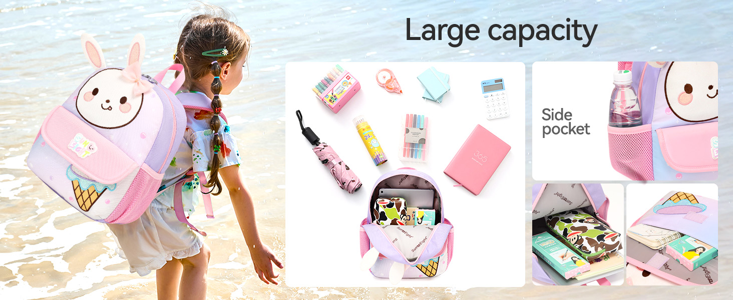 Reqinqin 3D Little White Rabbit Toddler Backpack
