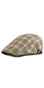 Plaid Newsboy Hat Flat Cap for Men