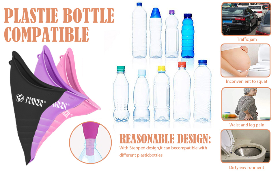 Yagaspantery Female Urinal, Reusable Female Urinal Women, Travel Urination Device w/Carry Bag, Reusable & Portable Funnel for Women for Travel, Road Trip, Camping & Hiking Essentials for Women 10 Reusable Female Urinal Women