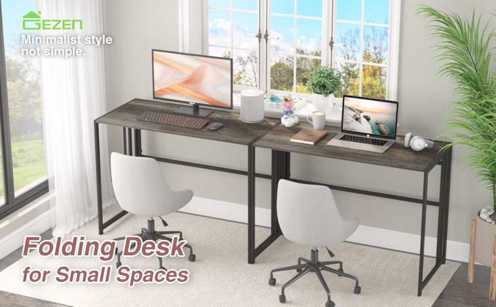 Gezen Folding Desk 40'' Computer Desk for Home Office, No