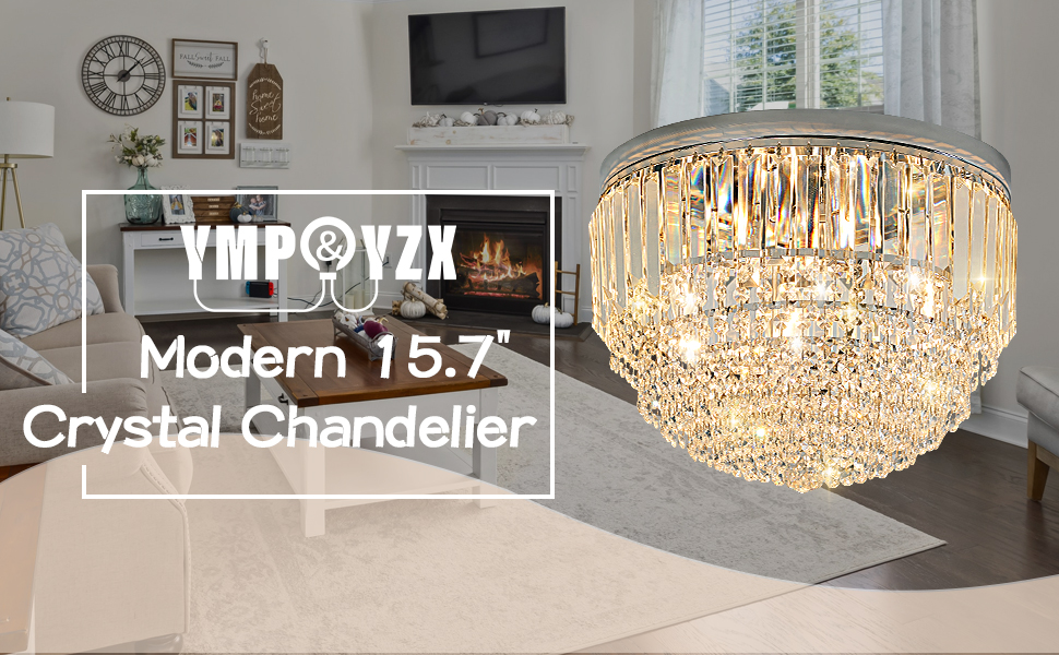 YMP&YZX 5-Lights Crystal Chandelier,15.7