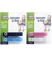 Baby Buddy Secure-a-Toy, Adjustable Pacifier and Teether Strap for Stroller, Highchair, and Car S...