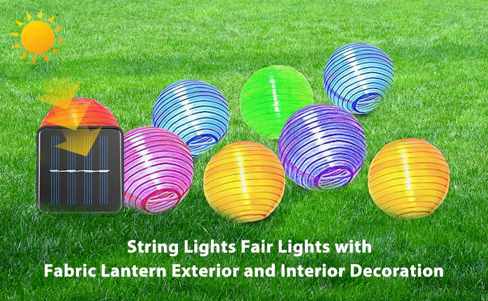 ALLOMN Solar Lantern String Lights, 19.7ft 30LED Waterproof Garden