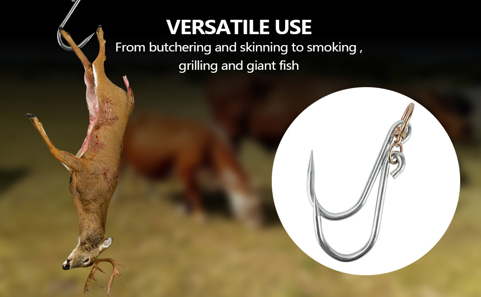 Smarkey Tripod Deer Game Hoist Hook, Swiveling Meat Hooks