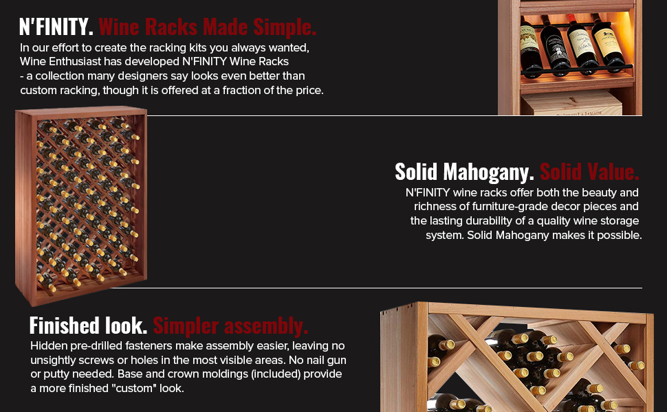 N'FINITY wood wine racks