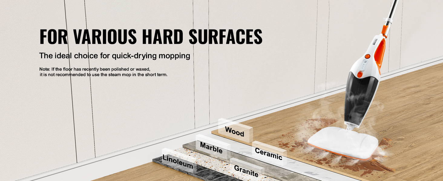 VEVOR Steam Mop, 5in1 Floor Steamer, Steam Mop for