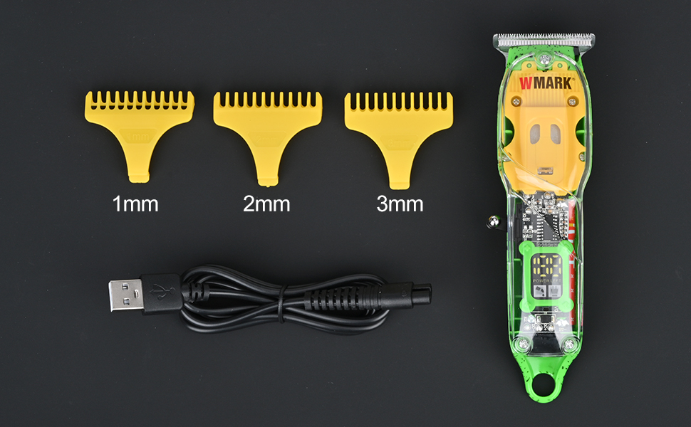 USB CHARGING, GUIDE COMBS, CUTTING SET, CUTTING KIT