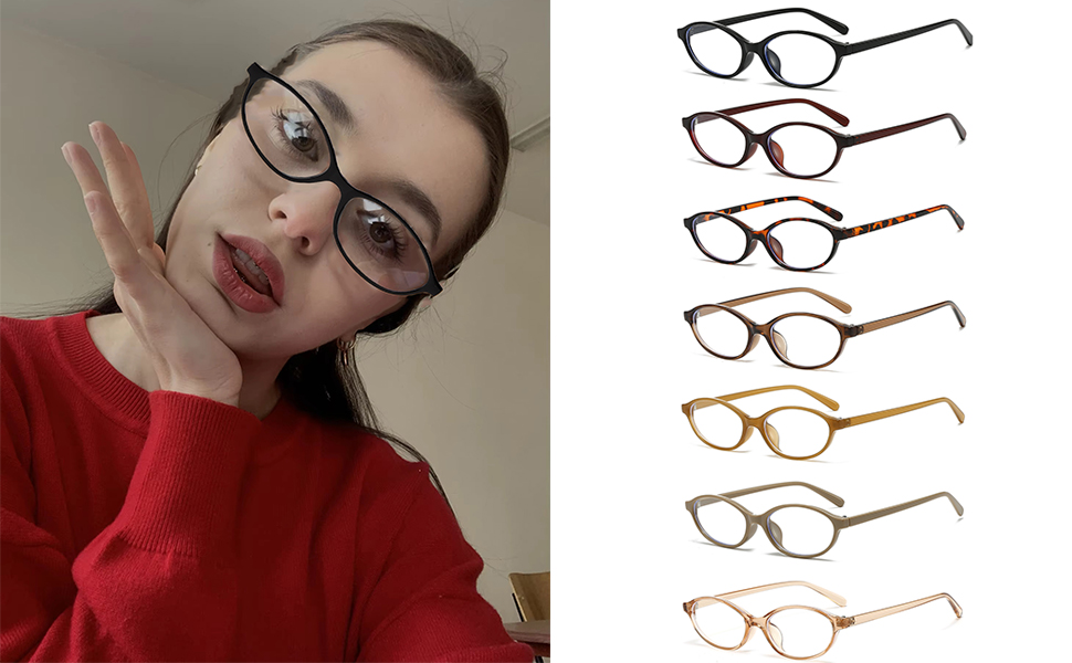 oval blue light glasses