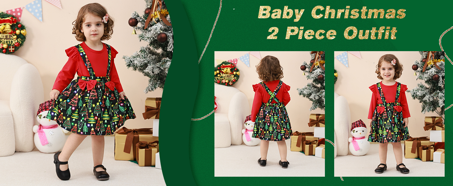 Girls Christmas Skirt Set