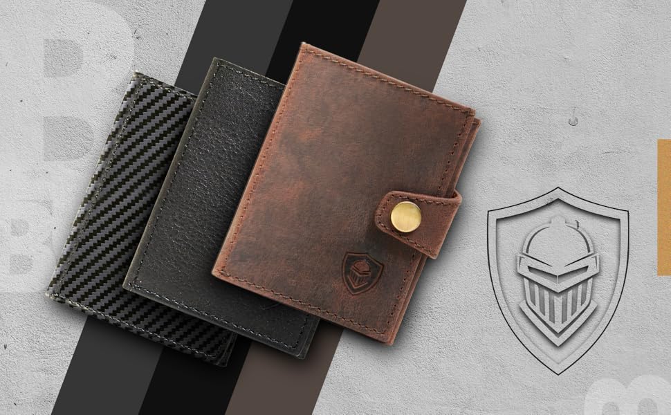 BLACKSTEELE Trifold Wallets for Men RFID Genuine Leather Slim Mens