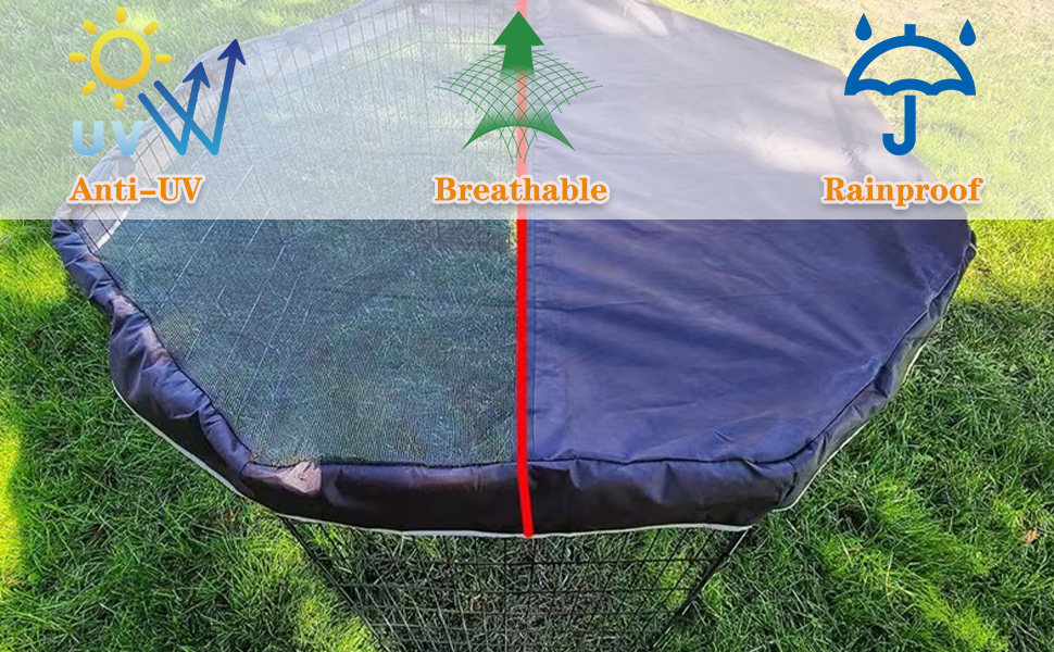 Dog Pen Cover with Durable Fabric & Mesh Netting, Provide