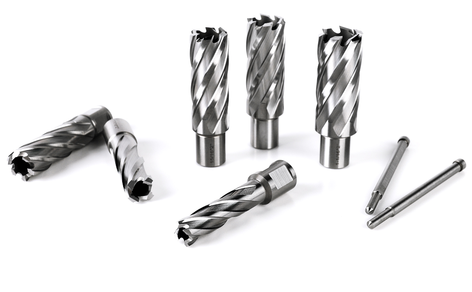 Annular Cutters Set 8pcs,2''Cutting Depth,3/4'' Weldon Shank,(9/16,11/