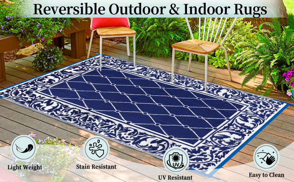 OutdoorLines Indoor Outdoor Rug for Patio 4x6 ft