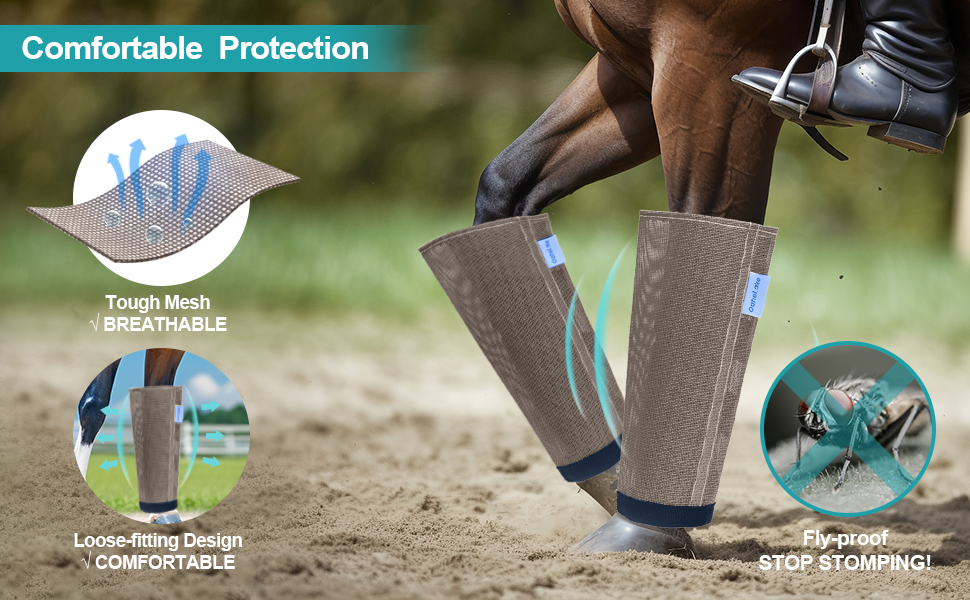 horse fly boots for horse mesh set leg leggings 4 breathable fine wraps boot mini flying loose pony