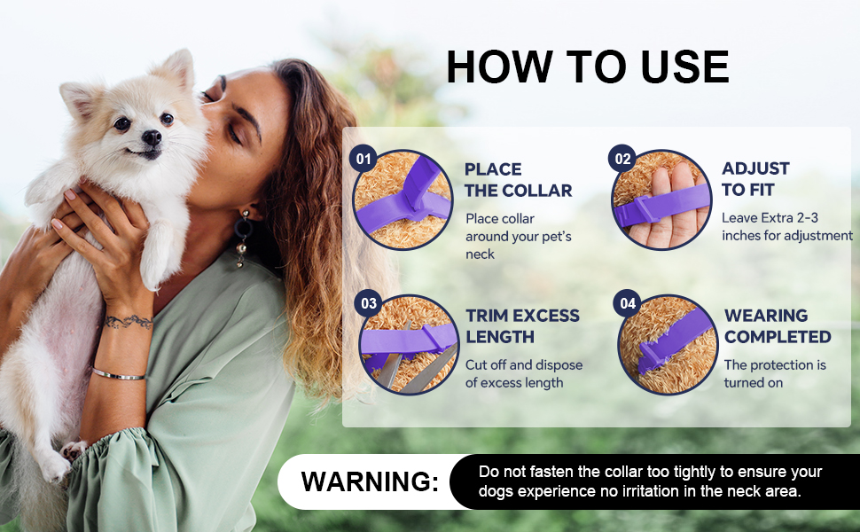 4 Pack Flea Collar for Dogs, Flea and Tick Collar for Dogs Puppies, 32 Months Flea