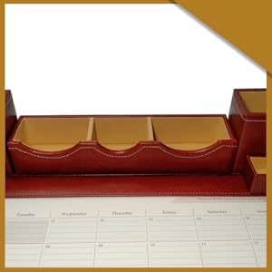 Faux Leather Brown Paper/Memo/Phone/Card Holder Desk Table Organizer Office SPN-FOR1