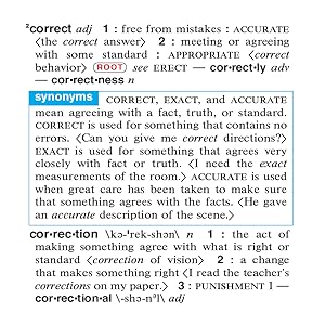Examples of synonyms for the word correct.