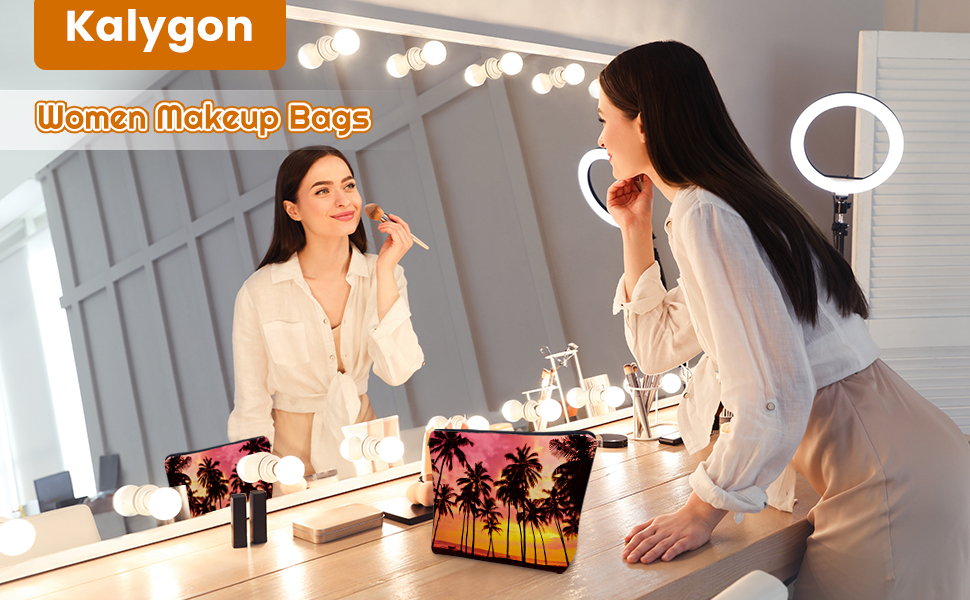 Kalygon Mexican Floral Makeup Bag For Women, Adorable