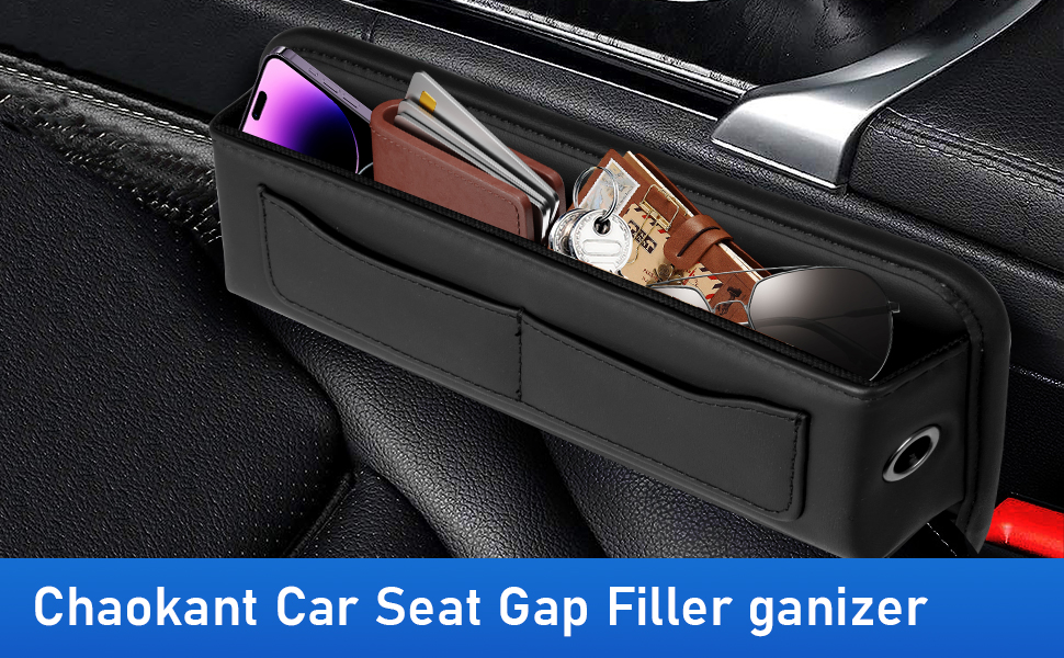 Chaokant Car Seat Gap Filler Organizer, Leather