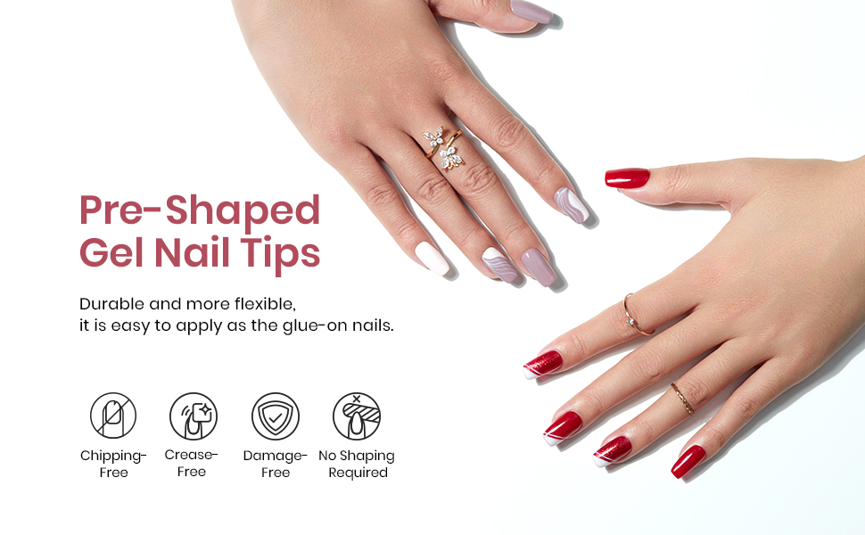 Beetles Short Square False Nails Tips 500Pcs Fake Gel Tips