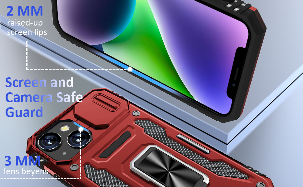 DMDMBATH for iPhone13 Case iPhone 14 Case with Slide Camera Cover