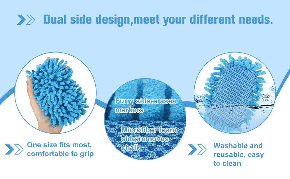 Jspupifip 12 Pcs Microfiber Shag Eraser Dry Erase Eraser