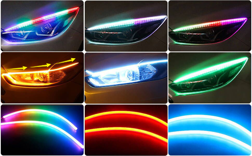 Car Headlight LED Strips, LEDCARE 24 Inch Exterior Car LED