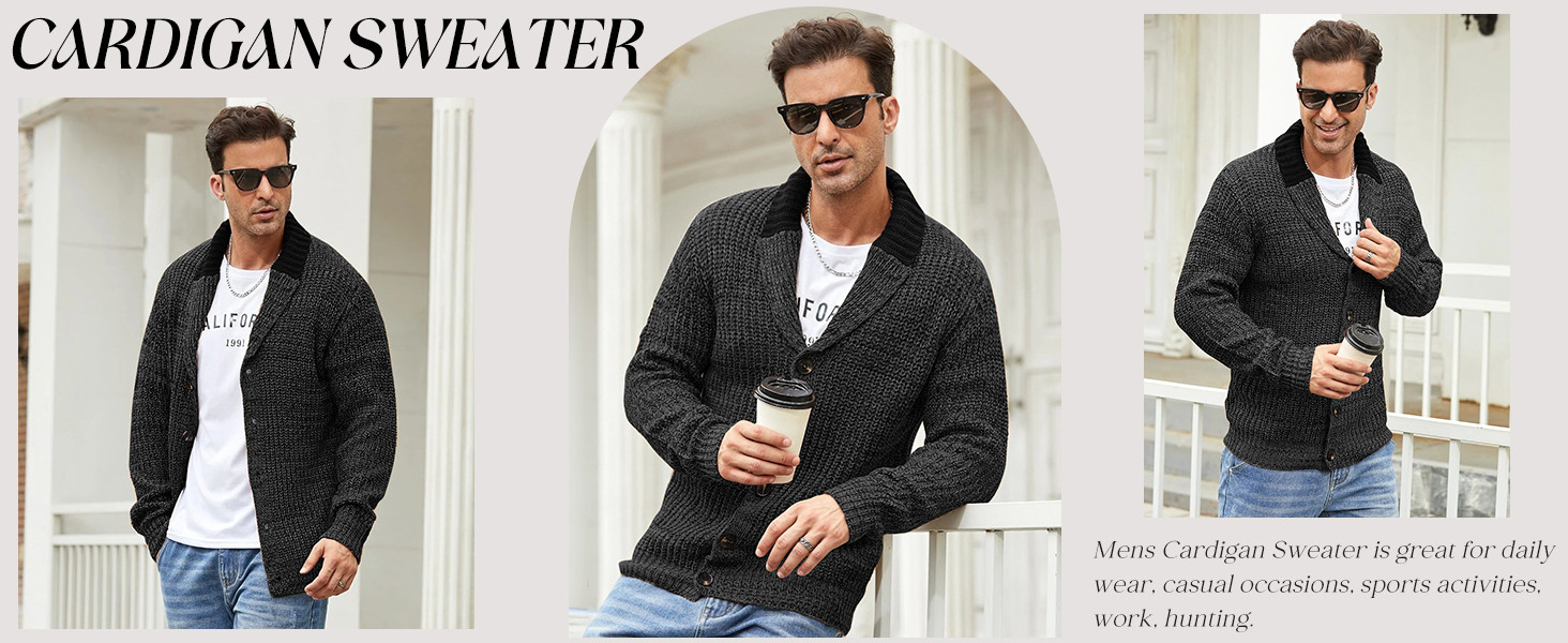 open front cardiagn sweater for men