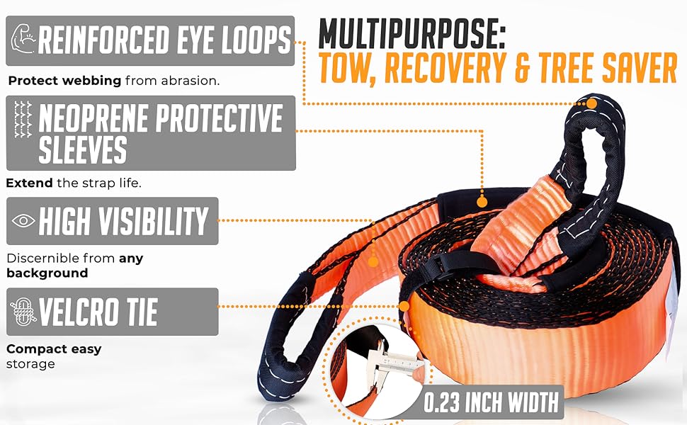 Vehiclex Tow Recovery Kit 3" x 30' 35000 lbs Off Road