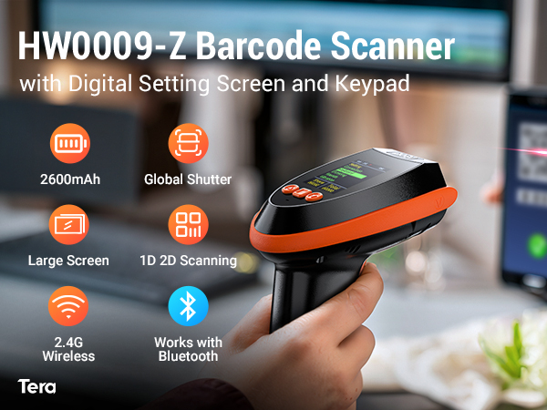 Amazon.com: Tera Barcode Scanner Wireless 2D with Stand: Pro