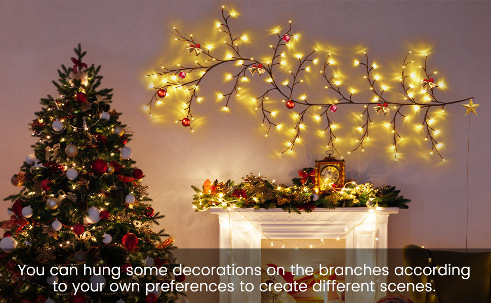 Lecone Enchanted Willow Vine Lights, 7.55Ft 144 LED String