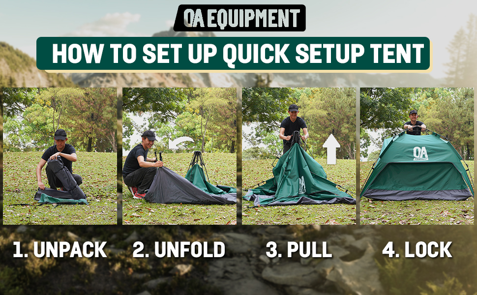 Pop Up Tent 2/3 Person Instant Camping Tent Quick Setup