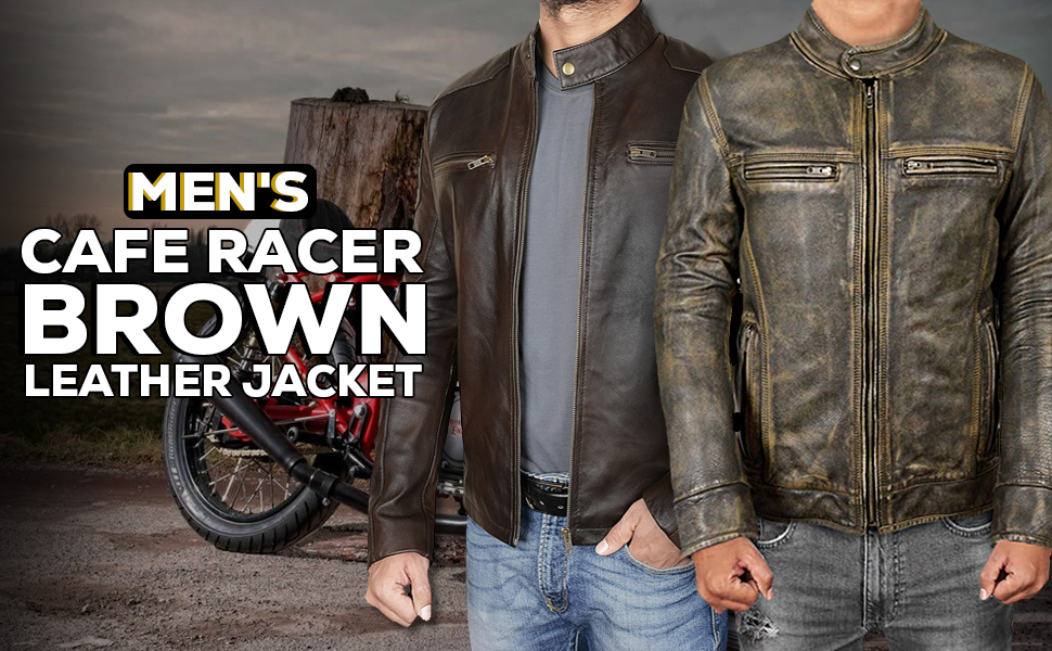 Lamb Leather Jackets Men Brown Biker Leather Jackets for Men