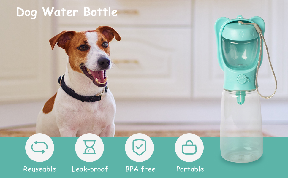 Coomazy Dog Water Bottle，Portable Dog Drinking Bottle for Walking Leak Proof Outdoor Water