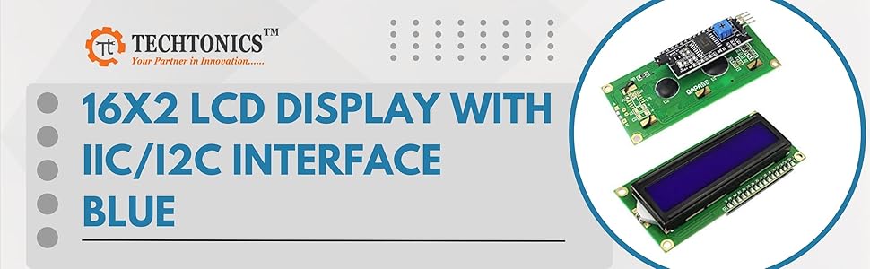 Techtonics 16X2 LCD Display with IIC/I2C interface : Amazon.in ...